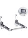 Universal Stainless Steel Microwave Oven Wall Mount Bracket with Removable Hooks, Arm Adjustable Foldable Kitchen Stretch Oven Stand Shelf Rack Load 100LB
