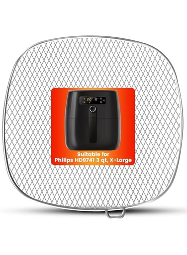 GWYXC Air Fryer Replacement Parts for Philips, 8.46&rdquo; Square Drip Pan for Philips HD9741 3QT Tray Rack Compatible with HD9630, HD9656, HD9730, Dishwasher Safe
