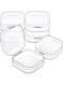 KASTWAVE Mini Clear Plastic Storage Boxes - 6 Pack Square Containers with Lids for Jewelry, Crafts, Pills, and Small Items (1.37 x 1.37 x 0.7 Inch)