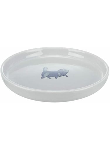 Trixie Ceramic Bowl Flat&amp;Wide for Cats - GREY/23CM