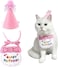 Lonimia Dog Cat Birthday Hat Scarf Set,Cute Pet Birthday Party Supplies Decoration Set,Embroidered Birthday Gift for Girls Boys Kitten Dog (pink)