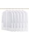N/S Pack of 6 Garment Bag Cover Lightweight Clear White PEVA Breathable Bags with Study Full Zipper for Suit Clothes Storage Closet(60cm*80cm)