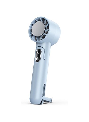 IREES Portable Mini Fan, Handheld Personal Fan with LED Display, 5 Speeds, 4000mAh USB Rechargeable Battery Fan,Small Desk Fan for Travel/Summer/Concerts/Lash (Blue)