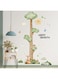 3D Cartoon Height Growth Chart Removable Jungle Animals Plants Peel and Stick Wall Decals Sun White Clouds Kids Room Decor