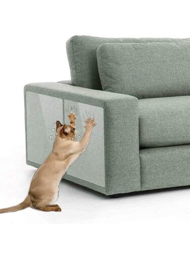 sheful Anti Cat Scratch Furniture Protectors from Cats, Cat Scratch Deterrent Tape, Corner Couch Protector for Cats, Double Sided Sofa Anti Scratching Sticky Tape, Sticky Paws for Cats - 30X40CM, 8pcs