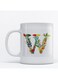 Alphabet W Printed Mug White/Green/Blue