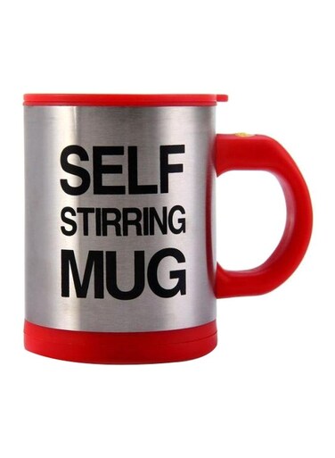Electric Self Stirring Mug Silver/Red/Black