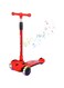 COOLBABY Kid's Scooter 3 Wheels Big Pedal Foldable Kick Scooter With Music, Height Adjustable With Led Light Wheels, Red