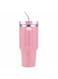 Mobcos Plain Insulated Travel Tumbler 1200ml   Stainless Steel Vacuum Flask with Handle, Straw &amp; Leakproof Lid   Reusable Coffee Mug   Water Bottle   Pink