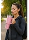 Mobcos Plain Insulated Travel Tumbler 1200ml   Stainless Steel Vacuum Flask with Handle, Straw &amp; Leakproof Lid   Reusable Coffee Mug   Water Bottle   Pink