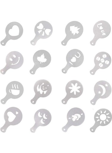 One 16-Piece Coffee Printing Stencil White 33grams