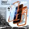 Case for iPhone 17 Pro Max 6.9-Inch with Built-in Tempered Glass Screen Protector and Camera Control Button, Compatible with MagSafe, 360 Degree Full Body Cover (Orange)