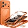Case for iPhone 17 Pro Max 6.9-Inch with Built-in Tempered Glass Screen Protector and Camera Control Button, Compatible with MagSafe, 360 Degree Full Body Cover (Orange)