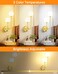 8000mAh Rechargeable Battery Operated Wall Sconce, 3 Color Temperatures &amp; Slide Dimmer, Touch &amp; Remote, Power Indicator, Timer, Modern Wireless Wall Lights for Living Room Bedroom Hallway, Gold