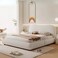 Cozy Cocoon Upholstered Premium Queen Size Bed (160 X 190 CM) Off White Color