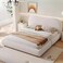 Cozy Cocoon Upholstered Premium Queen Size Bed (160 X 190 CM) Off White Color