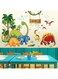 ROU Dinosaur Wall Decals Kids Wall Decor, Forest Animals Wall Decals Boys Kids Room Decoration for Boys Bedroom Baby Nursery Playroom Wall Decor (Red Dinosaur)