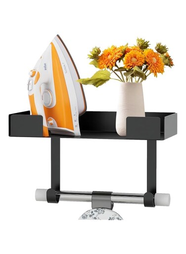 Azonee Ironing Board Holder Wall Mount, Ironing Board Hanger Wall Mount Ironing Board Storage, Laundry Room Iron and Ironing Board Holder, Farmhouse Style Ironing Board Hanger (Black)