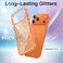 Glitter Case for iPhone 17 Pro Max 6.9-Inch, Bling Sparkle Shockproof Phone Bumper Cover, Cute Sparkly for Women and Girls (Orange)