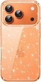 Glitter Case for iPhone 17 Pro Max 6.9-Inch, Bling Sparkle Shockproof Phone Bumper Cover, Cute Sparkly for Women and Girls (Orange)