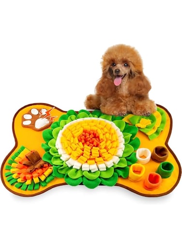 Aputue Pet Snuffle Mat, Interactive Sniff Mat for Slow Eating and Keep Busy, Encourages Natural Foraging Skills for Cats Dogs Bowl Travel Use, Dog Treat Dispenser Indoor Outdoor Stress Relief