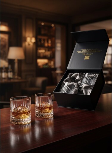 bar story Alchemy by Bar Story Heavy Base Rocks Glasses Set of 4 &acirc;&euro;&ldquo; Luxury Whiskey &amp; Cocktail Tumblers with Premium Gift Box, Bold Mixology Barware