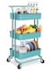 3 Tier Metal Utility Multipurpose Trolley Organizer Cart With Wheels For Office, Kitchen Bathroom Bedroom