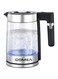 DOMEA Electric Glass Kettle, 1.8 Litre, 360&deg; Rotational Cordless Electric Jug With Detachable Power Base, LED Illumination, Auto Cut-off Function, 1500 W, For Home &amp; Office, 2 Year Warranty