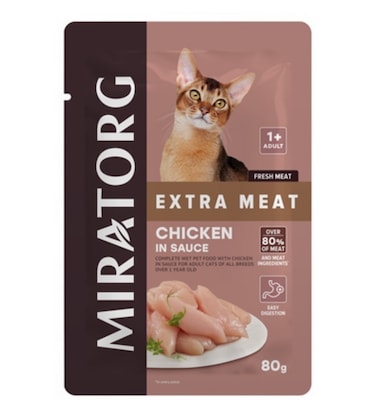 Miratorg EXTRA MEAT with Chicken in Sauce Cat Wet Food
