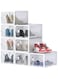 U-HOOME 8 Pack Foldable Shoe Storage Boxes, Shoe Boxes Clear Plastic Stackable, Shoe Container Boxes With Lids Shoe Containers for Closet, Bedroom, Bathroom, Fit for Women/Men (13.7&rdquo; x 11&rdquo; x 8.4&rdquo;)