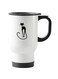 Stylish Cat Printed Travel Mug White 13centimeter