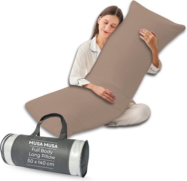 MUSA Full Body Long Pillow - Beige, 50 x 140 cm