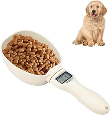 TERRIFI Digital Pet Food Measuring Scoop Scale, Precise Scooper for Dogs and Cats, Measures Liquid and Dry Items, Max 800g