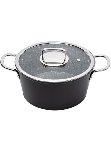 Serenk Excellence Stock Pot, 2.64-Quart Cooking Pot, Non Stick Pasta Pot, PFOA Free Granite, Capsulated Bottom, Oven and Dishwasher Safe, 8.66 in/22 cm, 85 oz/2.5 L