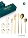 30-Piece Stainless Steel Cutlery Set Kitchen Utensil Set Western Tableware Suitable For Home Kitchen Restaurant Hotel Party Dining Picnic Dining Exquisite Packaging Gift Gold