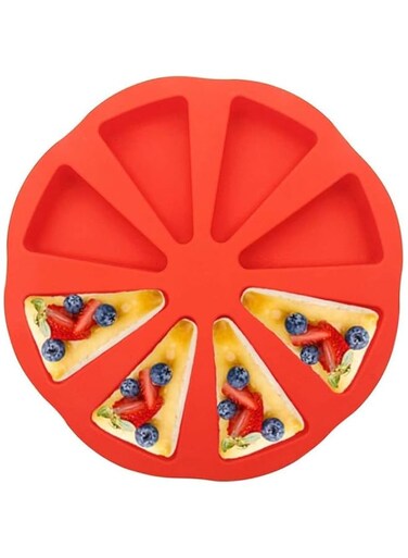 Cake Mould, 8 Triangle Cavity Silicone Portion Scottish scone &amp; cornbread Pan Slices Pastry Pan Soap, Cake, Bread, Cupcake CheesecakeRed