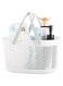 rejomiik Portable Shower Caddy Basket, Plastic Organizer Storage Tote with Handles for Bathroom, College Dorm, Kitchen, White