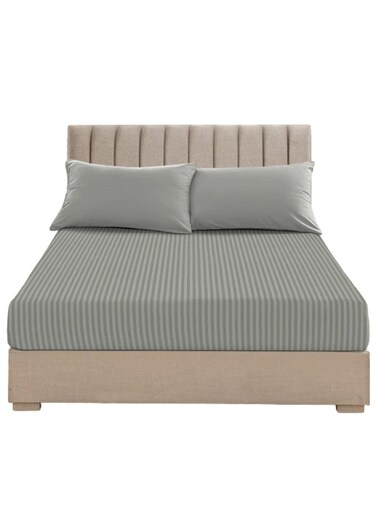 Light Grey Extra Deep Pocket Bed Sheet Cotton 3 Piece Sheet Set 180x200+25cm