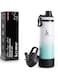 KRYMSO, 650ml Insulated Water Bottle with Straw, Double wall Stainless Steel Thermos Flask, Leak Proof, Silicone Boot, Stickers for kids Bottle, Sports, School, Gym (Ocean Breeze, 650ml / 22oz)
