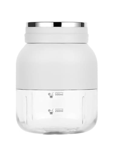 800 ML   Portable Blender Cup   Rechargeable Juice Maker with 10 Blades   Dual-Use Water Bottle with Straw and Strap   Ideal for Outdoor Sports and Fresh Juice on the Go   White