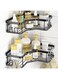 Self Adhesive Corner Shelf 2 Pack, No Drill Bathroom Kitchen Wall Organizer, Magic Sticker Mount Triangle Storage Rack - Black