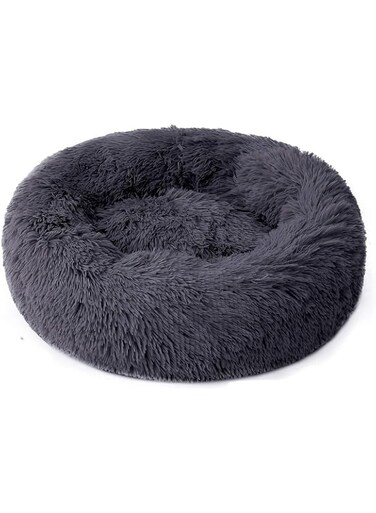 AioTio Round Cat Beds House Soft Long Plush Best Pet Dog Bed For Dogs Basket Pet Products Cushion Cat Bed Cat Mat Animals Sleeping Sofa(Dark Gery 60cm)