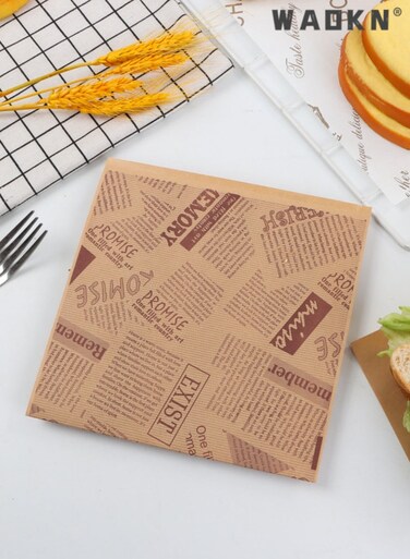 100 Sheets Baking Paper,Sandwich Paper Waterproof and Greaseproof Baking Paper,for Bread Sandwich Burger Fries,Cooking Grilling Steaming Restaurants BBQ Party,Wrapping Baking Tools Gift Tissue,18x18cm