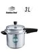 3Liters 3 Liter Pressure Cooker Stainless Steel - Quick Heating Induction Base, Safe Gasket Release, Heavy Base Sandwich Bottom - Ideal for High Thermal Cooking - SPC3E Silver