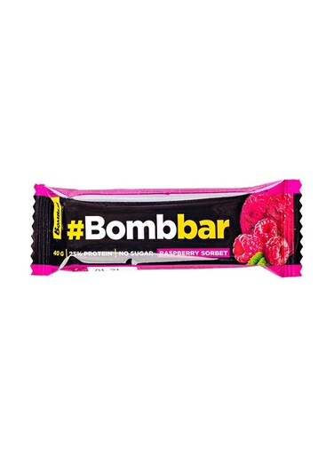BombBar Protein Bar With 25% Protein And Zero Sugar, Raspberry Sorbet, 40g - 1 Piece