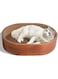 ComSaf Cat Scratcher, Oval Corrugated Cardboard Scratch Pad, Round Cat Scratching Lounge Bed, Durable Recycle Board for Furniture Protection, Cat Scratcher Bowl, Cat Kitty Training Toy Reversible