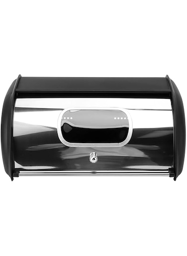 LJCM Bread Storage Rack, Bread Box Keep Large Capacity Transparent Small Home Multifunctional Window (Black)