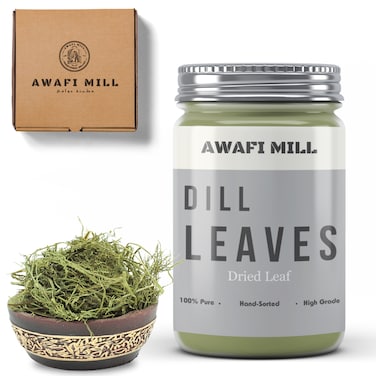 AWAFI MILL Dried Dill Leaf - Premium Quality Culinary Herb - Rich Flavor and Aroma - Perfect for Seasoning and Garnishing - Grown and Dried with Care (Bottle of 50 gram / 1.7 Oz)