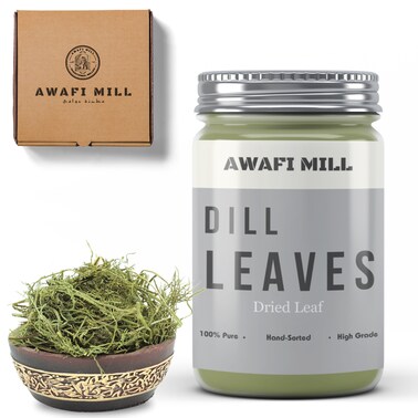 AWAFI MILL Dried Dill Leaf - Premium Quality Culinary Herb - Rich Flavor and Aroma - Perfect for Seasoning and Garnishing - Grown and Dried with Care (Bottle of 50 gram / 1.7 Oz)