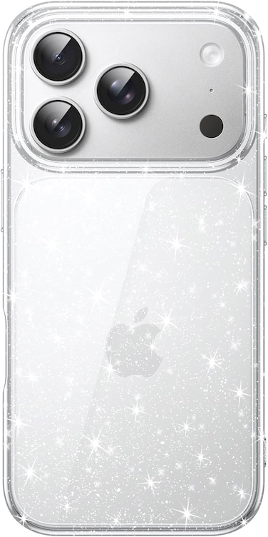 Glitter Case for iPhone 17 Pro Max 6.9-Inch, Bling Sparkle Shockproof Phone Bumper Cover, Cute Sparkly for Women and Girls (Clear)